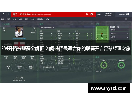 FM开档选联赛全解析 如何选择最适合你的联赛开启足球经理之旅